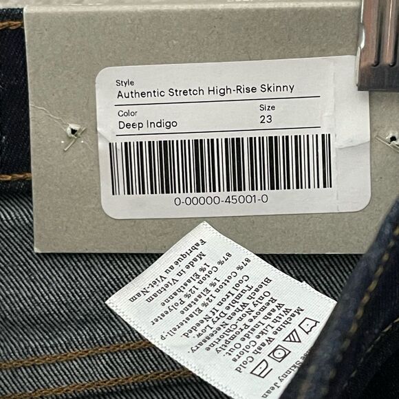 Everlane NWT Skinny Jean in Dark Indigo Size 23 Tall Authentic Stretch - Picture 8 of 10